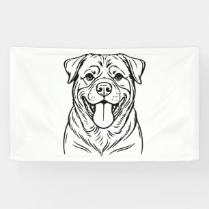Rottweiler Dog Line Art – minimalist art line Banner