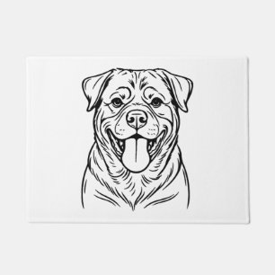 Rottweiler Dog Line Art – minimalist art line Doormat