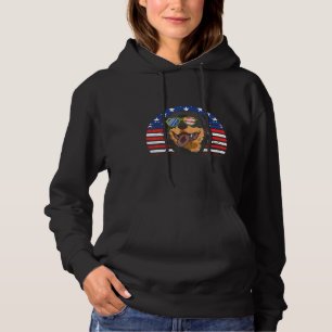 Rottweiler Dog Love Gifts Distressed American Flag Hoodie
