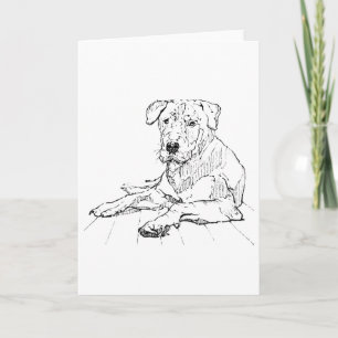 Rottweiler Dog Lover Minimalist Illustration Thank You Card