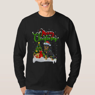 Rottweiler Dog Lover Xmas Lighting Rottweiler T-Shirt