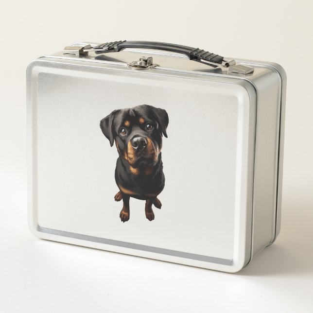 rottweiler dog metal lunch box (Front)