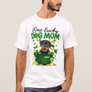 Rottweiler Dog Mom Irish Green Shamrock St Patrick T-Shirt