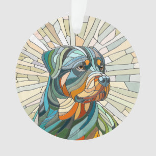 Rottweiler dog - mosaic art ornament