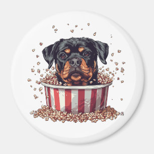 Rottweiler Dog Movie Popcorn Bucket Magnet