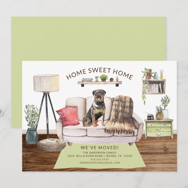 Rottweiler Dog Moving Announcement (Front/Back)