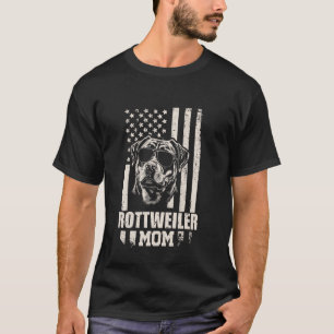 Rottweiler Dog Mum American Flag Gifts for Women M T-Shirt
