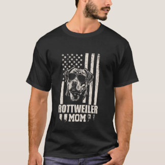 Rottweiler Dog Mum American Flag Gifts for Women M T-Shirt