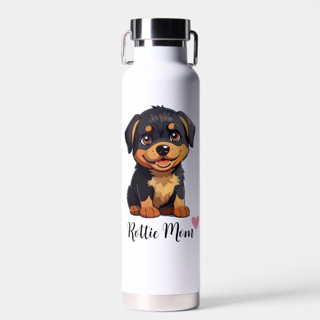Rottweiler Dog Mum Copper Vacuum Water Bottle (Front)