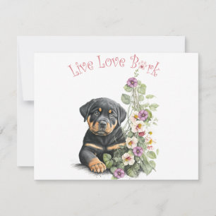 Rottweiler Dog Mum Floral Card