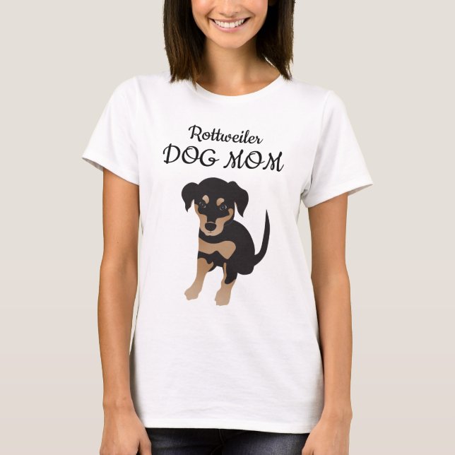 Rottweiler Dog Mum Puppy Illustration T-Shirt (Front)
