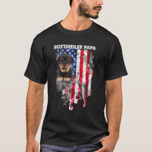 Rottweiler Dog Papa Usa Flag Happy Father's Day 4t T-Shirt