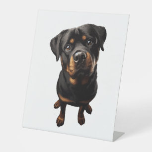 rottweiler dog pedestal sign