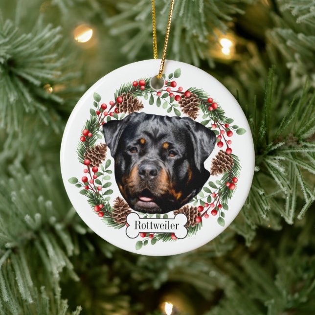 Rottweiler dog Personalised Pet Ornament (Tree)