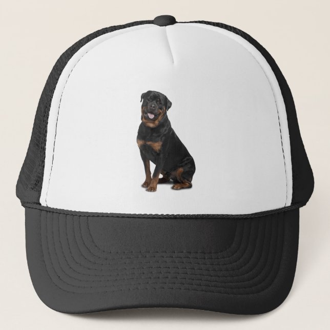 Rottweiler Dog Pet Animal Custom Trucker Hat (Front)