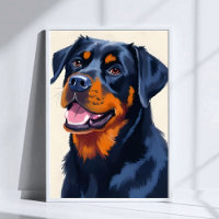 Rottweiler Dog Pet Painting Watercolor Art