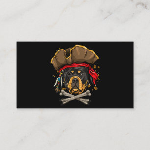 Rottweiler Dog Pirate Jolly Roger Flag Crossbones  Business Card