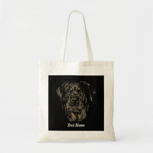 Rottweiler Dog Portrait Tote Bag