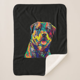 rottweiler dog premium sherpa blanket
