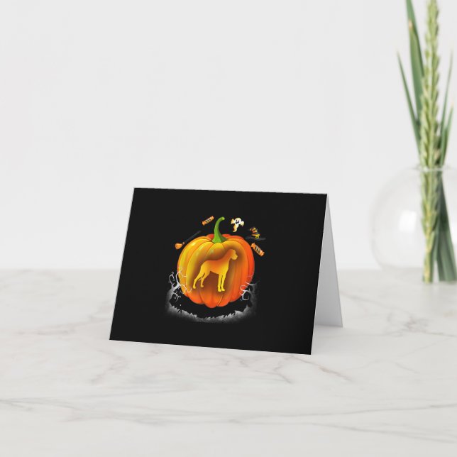 rottweiler dog pumpkin costume halloween note card (Front)