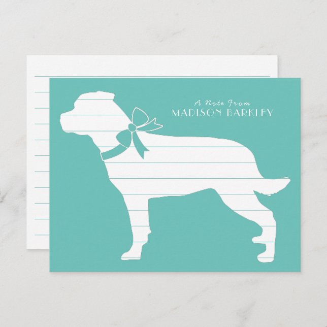 Rottweiler Dog Puppy Rottie Thank You Card (Front/Back)