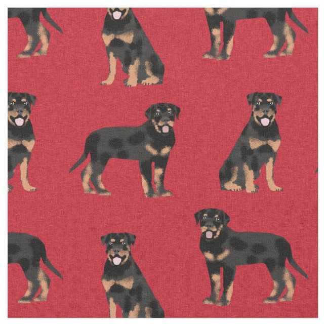 rottweiler dog red fabric (Close Up)