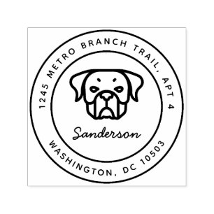 Rottweiler Dog Return Address Stamp Self-Inking