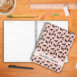 Rottweiler Dog Rotties Pink Calendar Planner