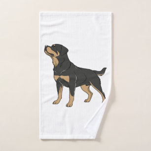 Rottweiler Dog, Rottweiler Dog Standing Hand Towel