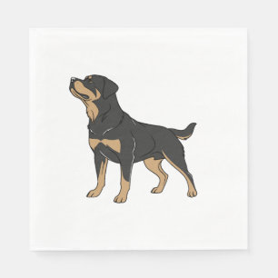 Rottweiler Dog, Rottweiler Dog Standing Napkin