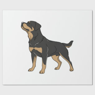 Rottweiler Dog, Rottweiler Dog Standing Wrapping Paper