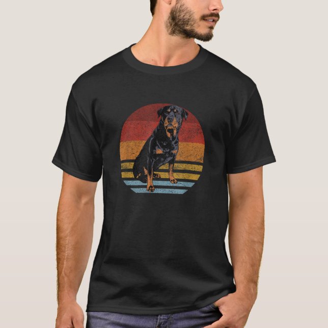 Rottweiler Dog s Retro Style Rottie Cool Cute Pet  T-Shirt (Front)