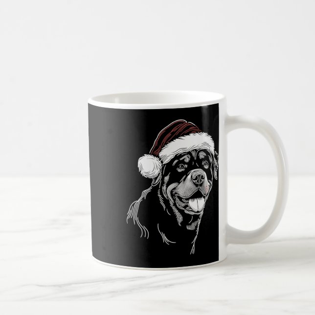 Rottweiler Dog Santa Hat Christmas Xmas Pajama  Coffee Mug (Right)