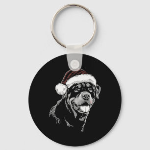 Rottweiler Dog Santa Hat Christmas Xmas Pajama Key Ring