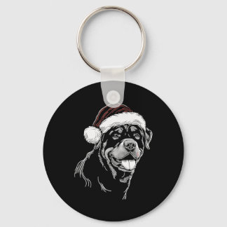 Rottweiler Dog Santa Hat Christmas Xmas Pajama  Key Ring