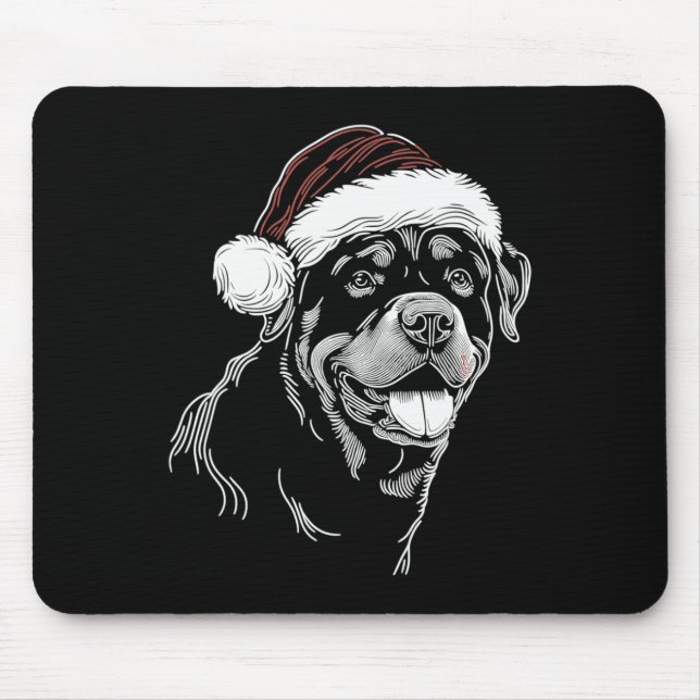 Rottweiler Dog Santa Hat Christmas Xmas Pajama  Mouse Mat (Front)