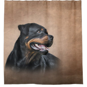 Rottweiler dog shower curtain
