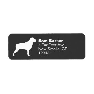 Rottweiler Dog Silhouette Return Address