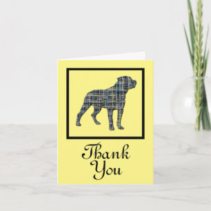 Rottweiler Dog Silhouette Thank You Greeting Card