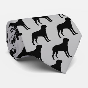 Rottweiler Dog Silhouette Tie