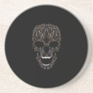rottweiler dog skull halloween costume dog lovers coaster