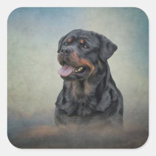 Rottweiler dog square sticker