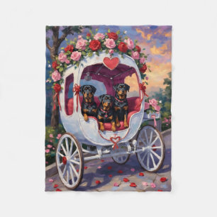 Rottweiler Dog Valentine's Day Fleece Blanket