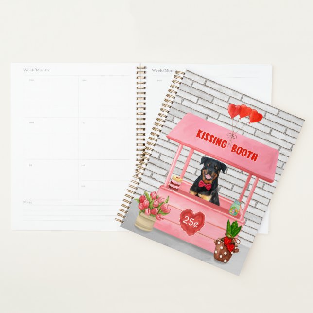 Rottweiler Dog Valentine's Day Kissing Booth Planner (Display)