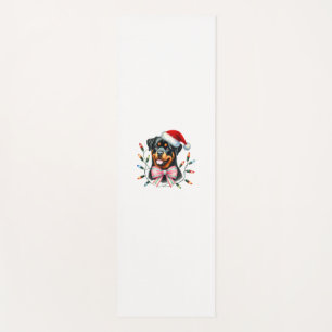 Rottweiler Dog With Coquette Bow Christmas Matchin Yoga Mat