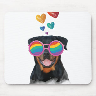 Rottweiler Dog with Hearts Valentine's Day  Mouse Mat