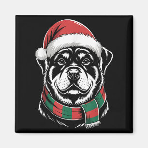 Rottweiler Dog Xmas Santa Hat Scarf Christmas Cost Magnet