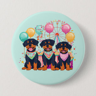 Rottweiler Dogs At A Carnival 7.5 Cm Round Badge