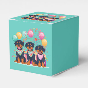 Rottweiler Dogs At A Carnival Favour Box