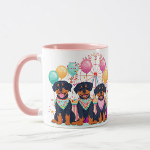 Rottweiler Dogs At A Carnival Mug